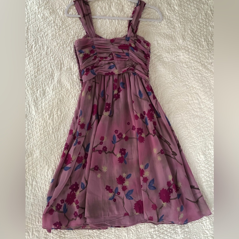 H&M Floral Flowy Purple Dress - Women’s Size: 4